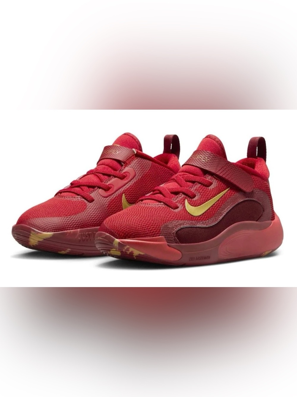 Size 11.5C Nike (PS) IsoFly 'Gym Red Team Red Gold' KID'S New FZ1297-600